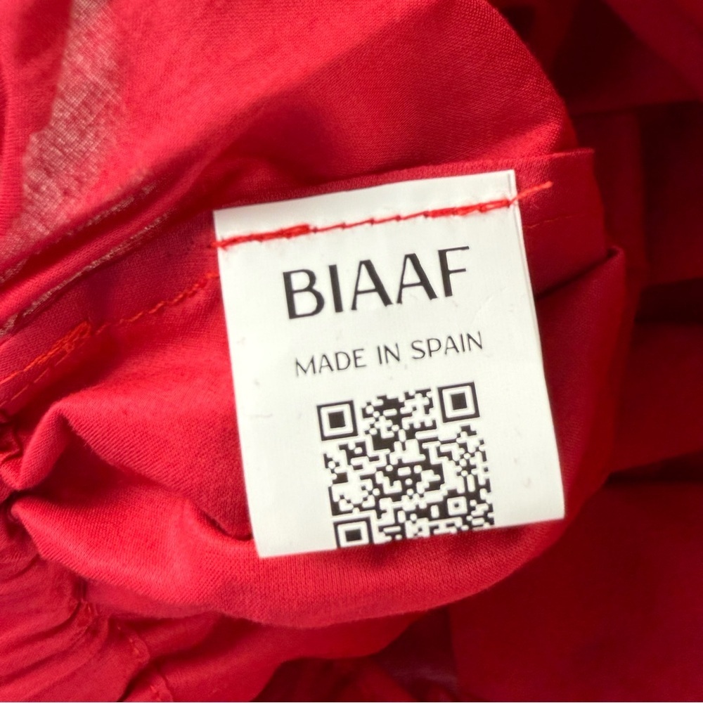 Sei Bi-Aaf Skirt Trousers Capri Womens L Xl Large Red Wide Leg Made In Spain Nwt — image 5 of 8